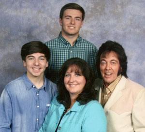 The Fam: sons Carl, Donny Jr (top), wife Doris, Donny